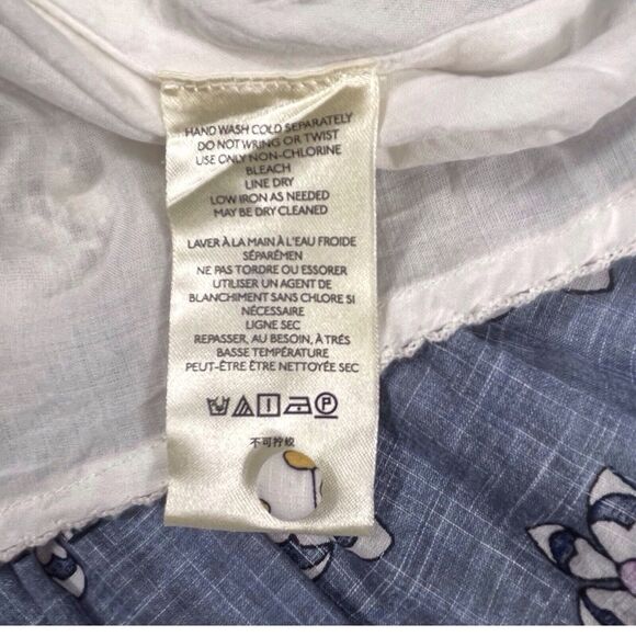 Anthropologie Blue and Cream Floral Midi Dress - Picture 11 of 16